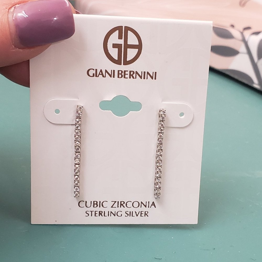 Giani Bernini, NWT, Sterling Silver, Cubic Zirconia, dangle pierced earrings